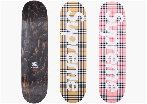 supreme burberry skate deck|More.